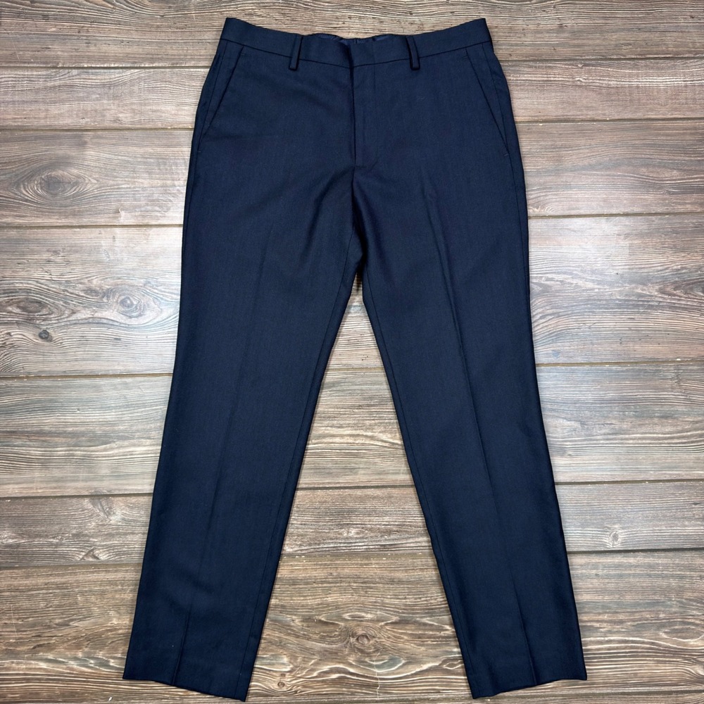 J.Crew Men 32x30 Ludlow Slim Suit Pants Navy Moon English Worsted Wool Blend NEW